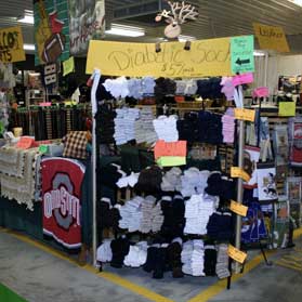Calico Crafts at Walnut Creek Amish Flea Market shop leather, birdhouses, and Amish made baskets